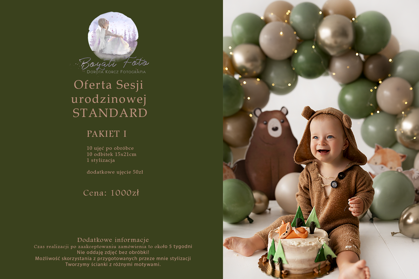 Cennik sesji urodzinowej 2025 - pakiet standard - Dorota Korcz Fotografia Radom