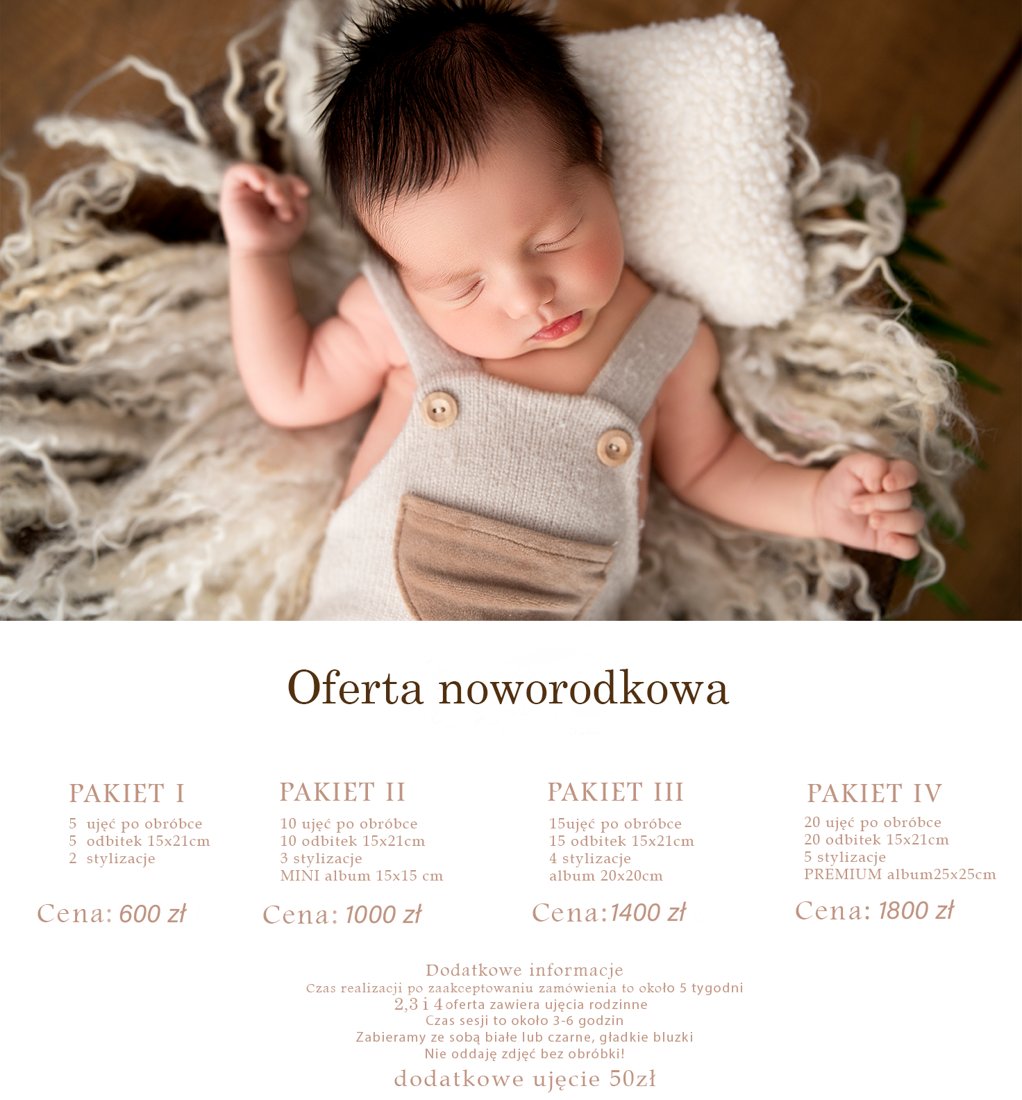 Cennik sesji noworodkowej 2026 - Dorota Korcz Fotografia Radom