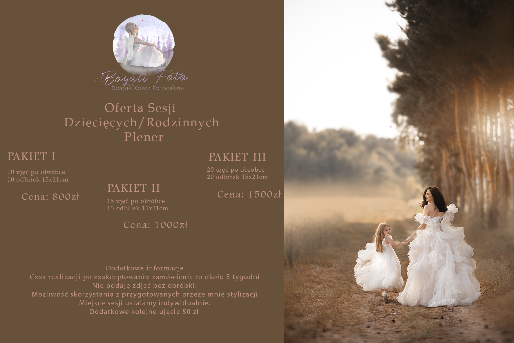 Cennik sesji plenerowej 2025 - Dorota Korcz Fotografia Radom
