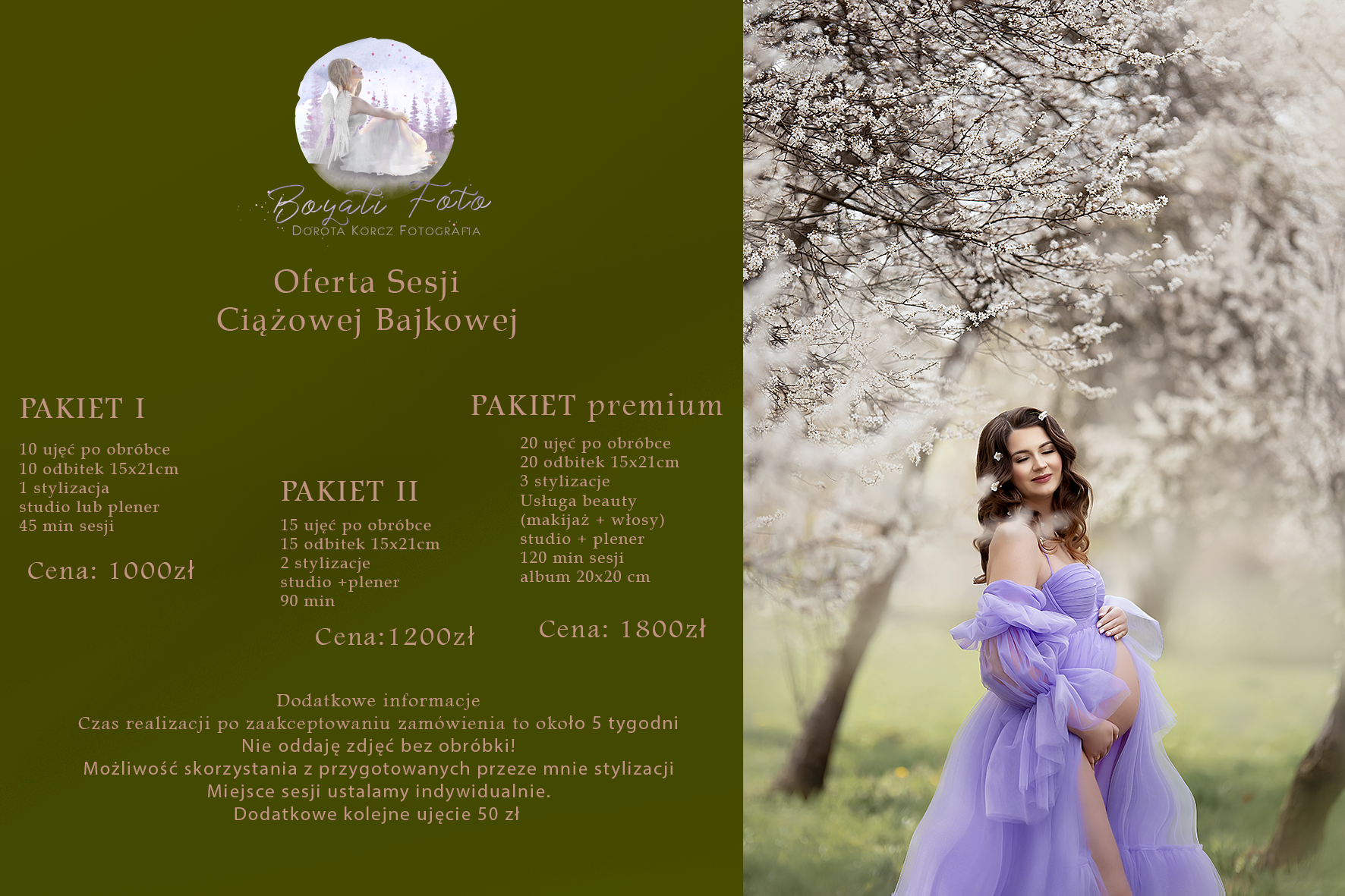 Cennik sesji ciążowej 2025 - pakiet podstawowy - Dorota Korcz Fotografia Radom