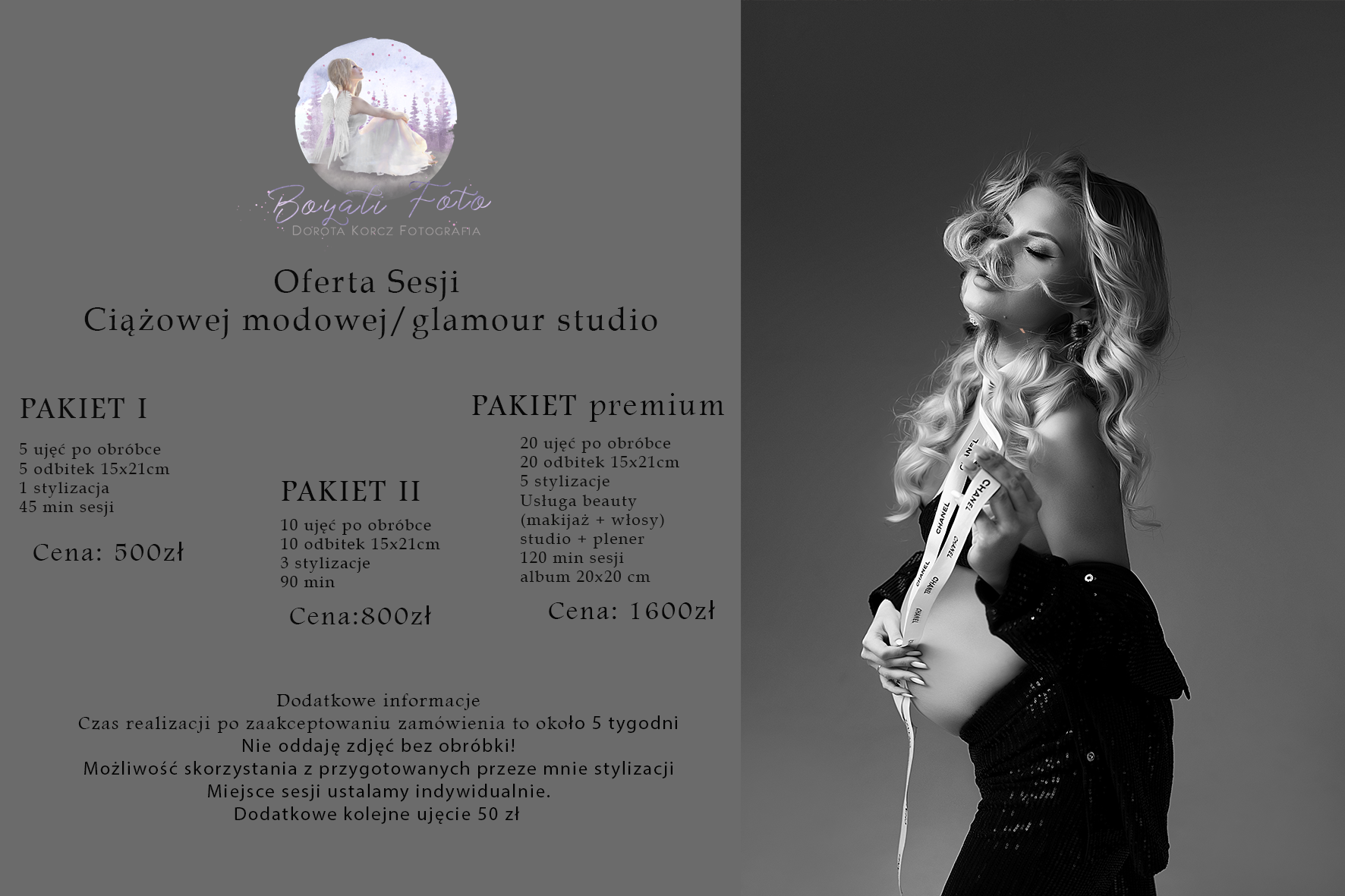 Cennik sesji ciążowej 2025 - pakiet rozszerzony - Dorota Korcz Fotografia Radom