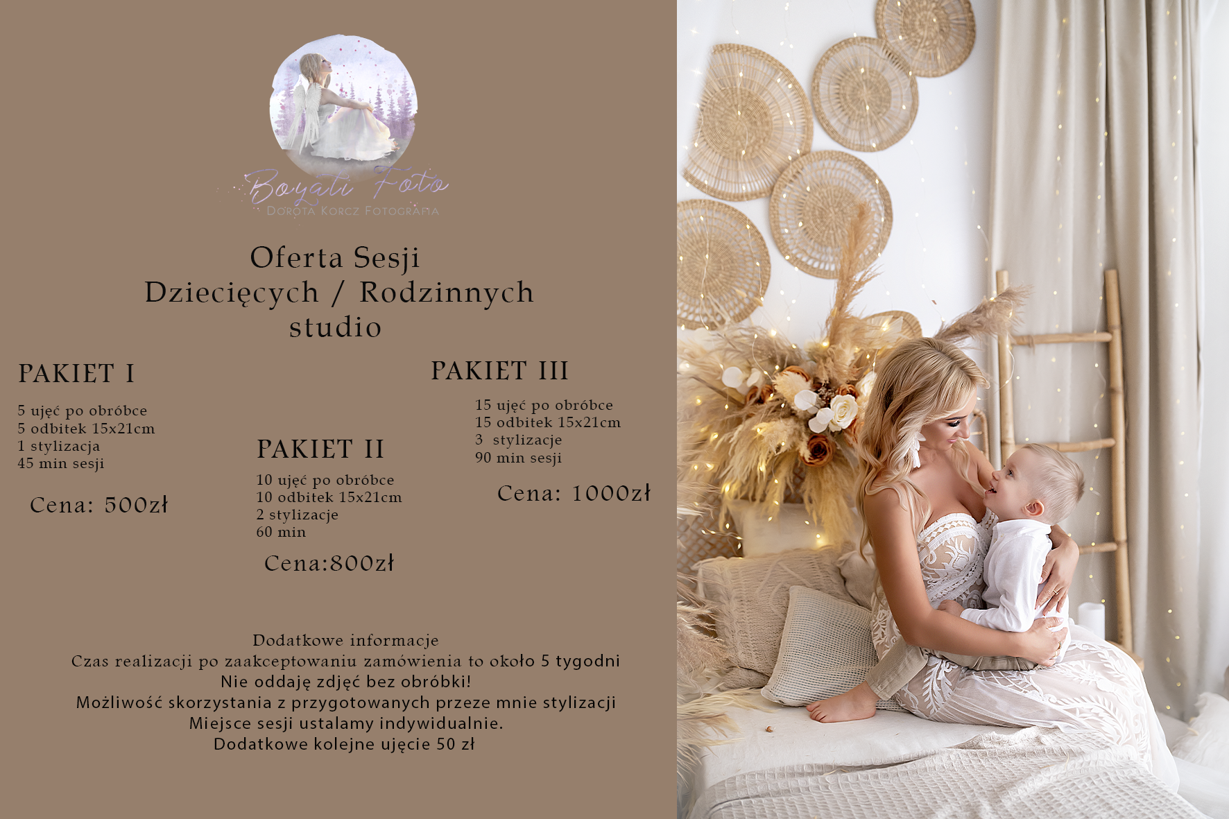 Cennik sesji studyjnej 2025 - Dorota Korcz Fotografia Radom
